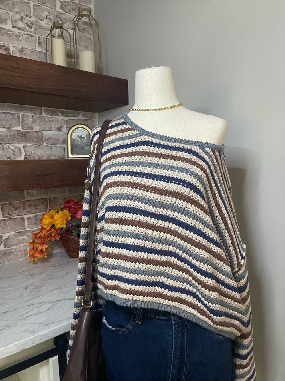 ee:some Striped Cotton Sweater Size M/L